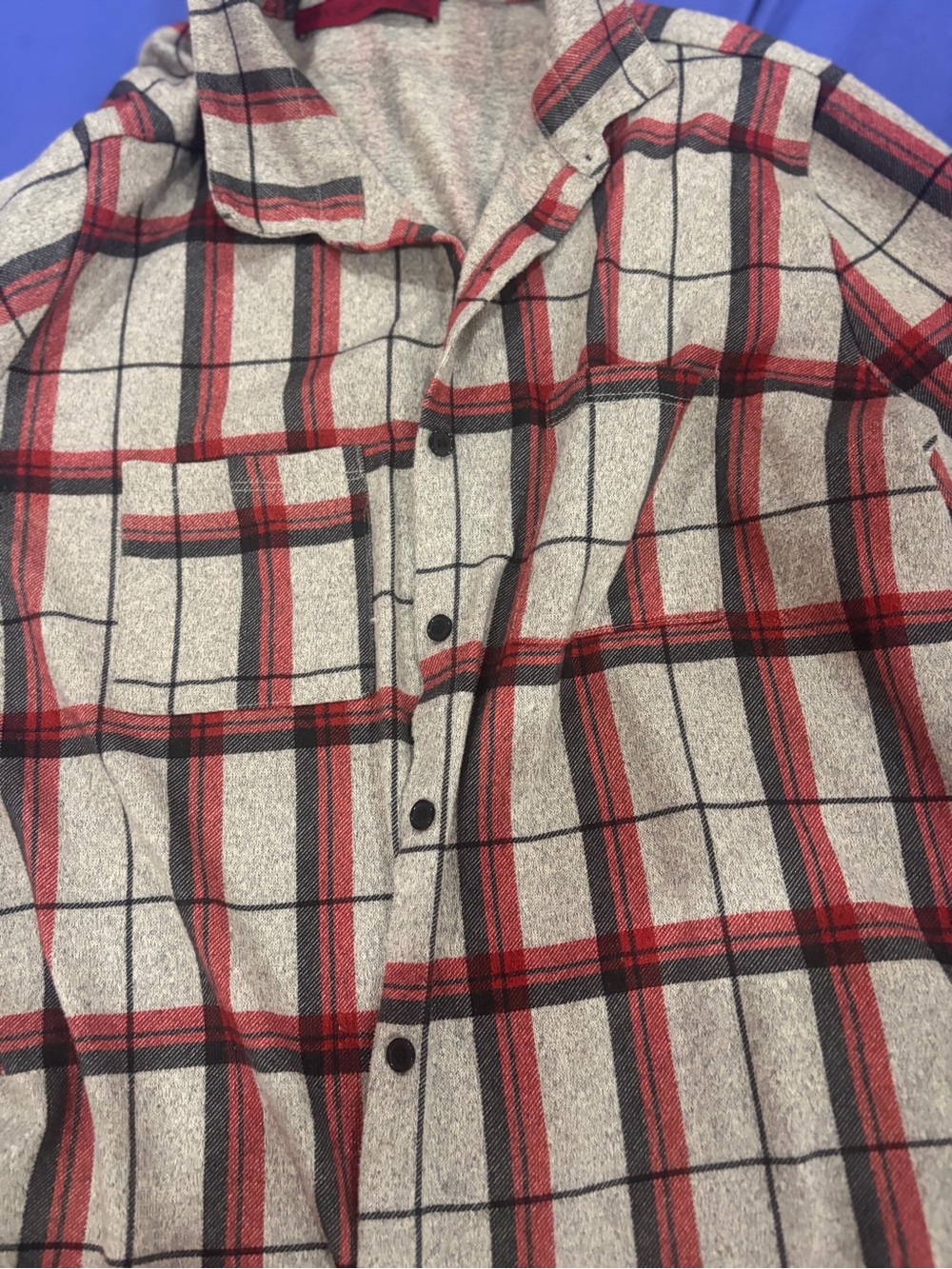 Scarlett ladies Plaid Button-Down Shirt - Red & Cream